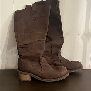 Caterpillar Alexandria Women’s Dark Brown Leather Tall Pull-On Waterproof Boots